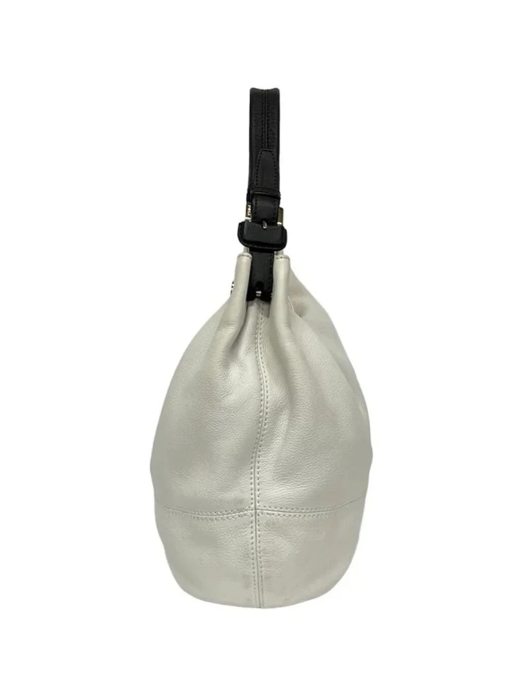 FURLA Montmartre White Dark Brown Leather Handbag